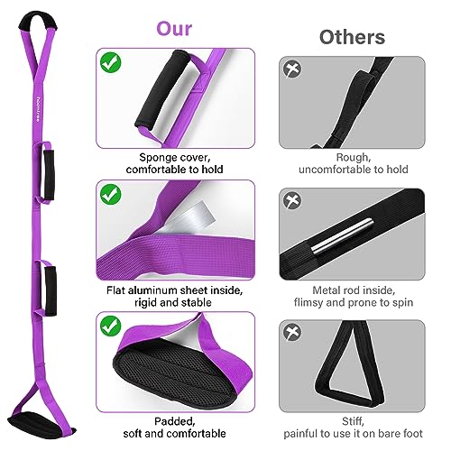 39'' Long Leg Lifter Strap with Padded Handgrips and Feet Loop,Rigid Leg Lifter Hip&Knee Replacement Surgery Recovery Kit,Mobility Aids Foot Lifter Easily Get in and Out of Bed,Car,Wheelchair - color: Pink, size: 39 Inch