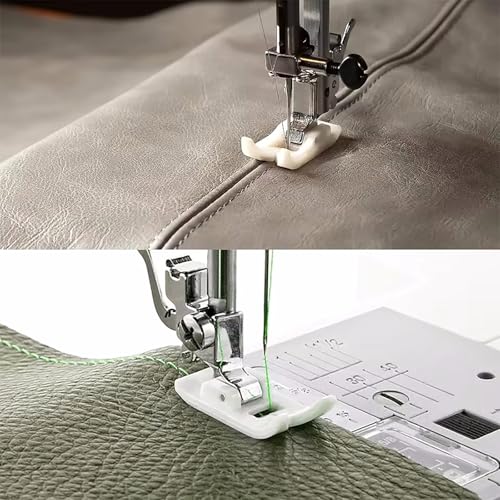 Roller Sewing Machine Feet & Non-Stick Zigzag Teflon Presser Foot Fits for All Low Shank Snap-On Singer, Janome, Simplicity, Brother, Babylock and More Sewing Machines