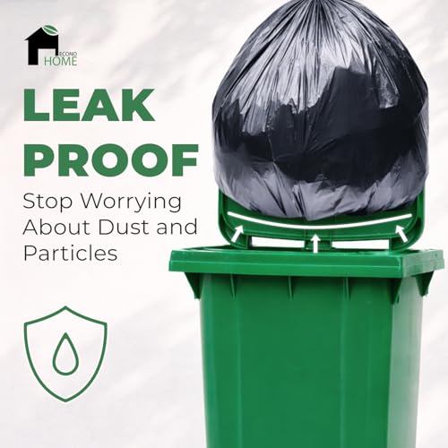 EconoHome Heavy Duty Contractor Garbage Bags - 2.8 Mil Extra Thick - 55-60 Gallon Trash Bags for Construction, Demo & Commercial Use, Lawn & Yard Cleanup - Extra Large 38x53" Made in USA, 150 Count