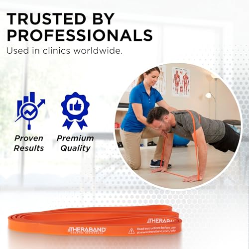 THERABAND High Resistance Band, Light Elastic Super Band for Full Body Workouts, Physical Therapy, Strength Training, Durable 41” Loop Exercise Band, 15 lb Resistance - size: Light (15 lbs)