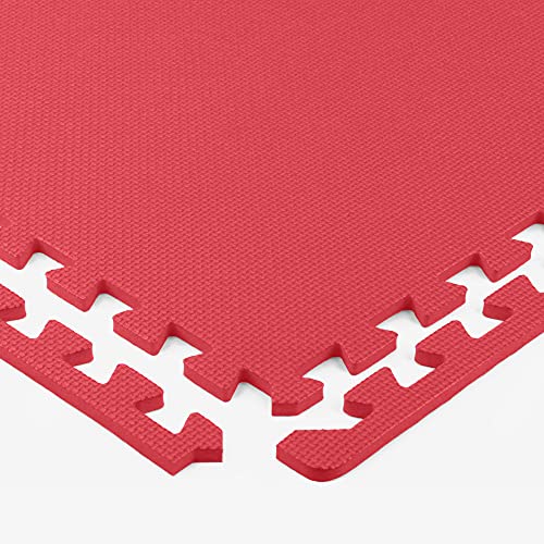Flooring Inc's Puzzle Exercise Mats, EVA Foam Interlocking Floor Mats for Protective, Cushioned Workout Flooring for Home and Gym Equipment, Multiple Sizes & Colors - color: Red, size: 1/2" Thick