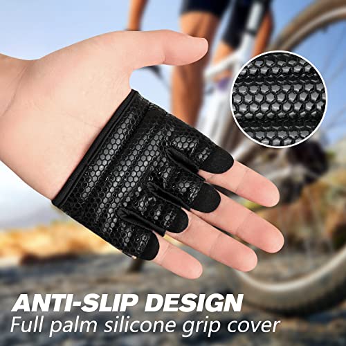 Minimal Workout Gloves for Women Men, Micro Fingerless Gym Gloves Grip Pads | Work Out Gloves for Kettlebells, Weight Lifting, Exercise, Pull Up, ,Cross Training, Silicone Grip Lifting Half Finger Gloves - color: 1-Black, size: XSmall (Women)/XS(Men)
