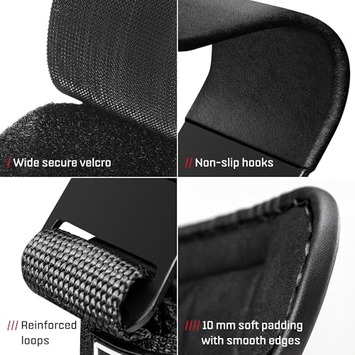 Premium Weight Lifting Hooks (Pair) - Heavy Duty Hand Grip and Wrist Straps Support - 9 mm Neoprene Padded for Deadlifts, Pull Ups, and Shrugs - Durable Workout Accessories for Men and Women - color: BLACK