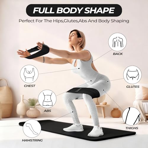 Seenelling 18 Pcs Pilates Ring and Ball Set with Resistance Bands Home Workout Pilates Equipment 11.8 Inch Magic Circle with Padded Handles, Mini Ball for Strength, Toning and Flexibility - color: Black