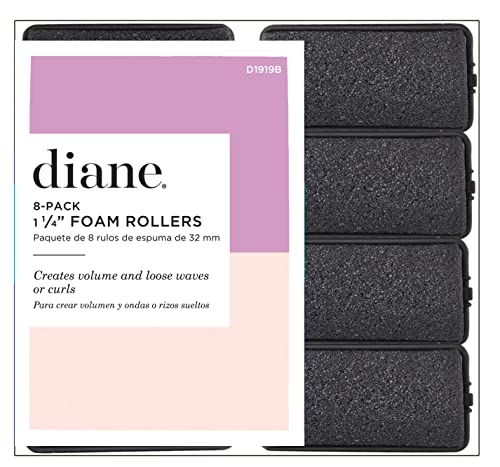 Diane Foam Rollers, Black, 1.25", 8/bag - size: 8 Count (Pack of 1), style: 1.25” black
