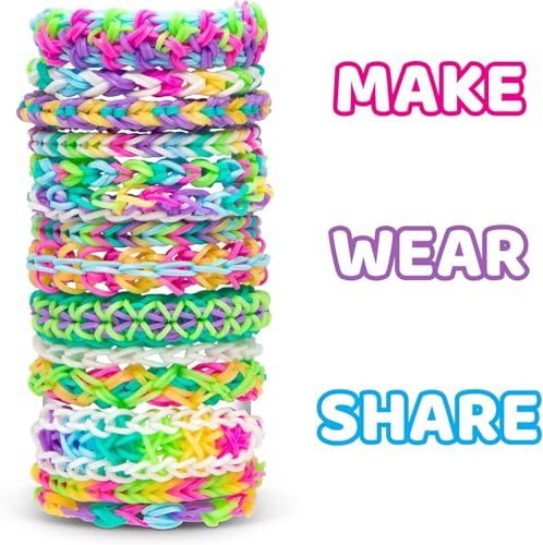 Rainbow Loom Original Rubber Band Bracelet Making Kit with Metal Hook | Complete 628-piece craft set includes 600 latex-free bands, C-clips, and loom board for Ages 7+, 2014 Toy of the Year