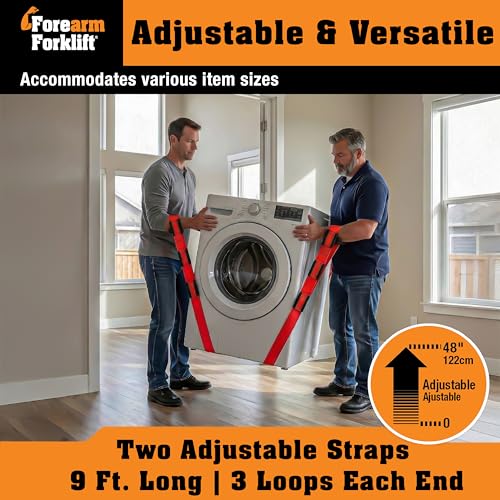 Furniture Moving Straps, 2-Person Lifting Strap for Furniture & Appliances, Furniture Lifting Tool Set with Moving Straps for Lifting, 800 lb Capacity, Forearm Forklift Firehouse Red - color: Firehouse Red Special Edition