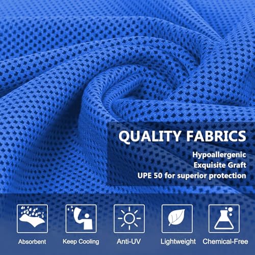 Amgico 10 Pack Cooling Towel 40"X12", Cooling Towels for Hot Weather, Instant Cooling Soft Breathable Quick Dry Microfiber Towel for Summer, Hiking, Golf, Travel, Beach, Gym, Camping & More - color: 2 Sky Blue/2 Navy Blue/2 Dark Gray/2 Maroon/2 Black