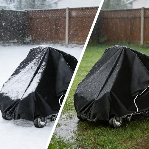 Zero Turn Mower Cover Heavy Mower Duty Riding Tractor Covers Shed Outdoor Lawn Mower Storage Accessories Fits Decks up to 60", 600D Polyester Oxford