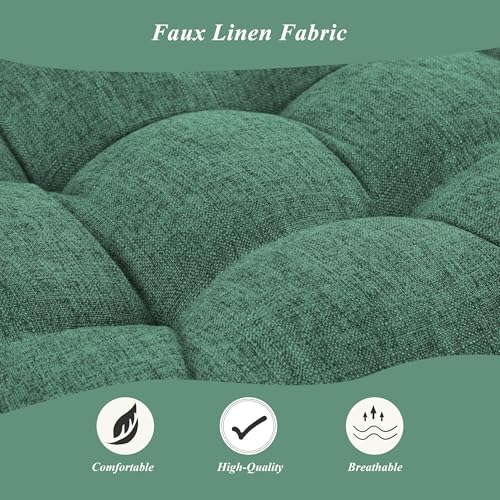 Indoor Bench Cushion for Indoor Furniture 48"x19" Green 1 Pc | Thick, Stay in Place, Textured Fabric, for Entryway Window Shoe Storage and Kitchen Bench, Comfort Sitting, Upgrade Decor - color: Green