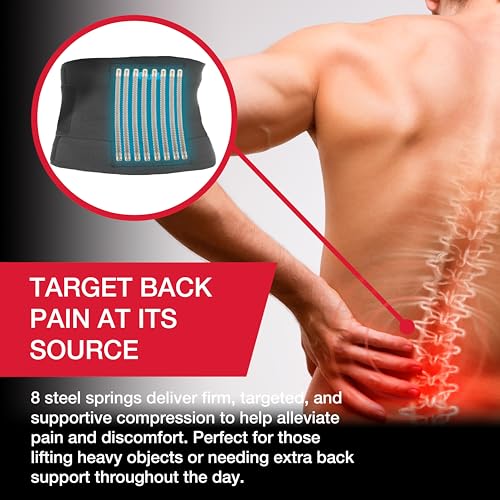 MUELLER Sports Medicine Adjustable Back Brace, Ideal for Upper and Lower Back Pain, Relief & Support for Men and Women, Strains, Sciatica, Scoliosis, Black - style: Small