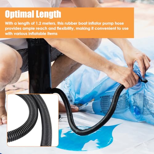 Colaxi Inflatable Air Pump Hose Hand Pump Hose 1.2M Connector Replacement Inflator Accessories for Kayak Pool Mat Swimming Tent