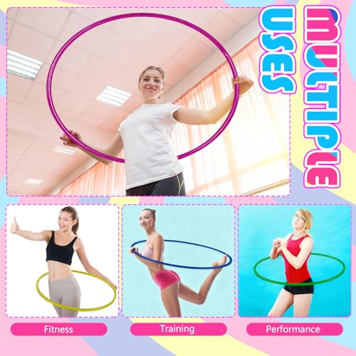 Syhood Glitter Plastic Exercise Hoop Fitness Hoop Adults Exercise Rings Fitness Circles for Party, Sports, Pilates, Playing, Weight Loss Accessories