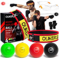 Boxing Reflex Ball for Adults and Kids, 4 Levels Boxing Ball with Adjustable Headbands, Perfect for Reaction, Agility, Punching Speed, Fight Skill and Hand Eye Coordination Training - style: Set-2
