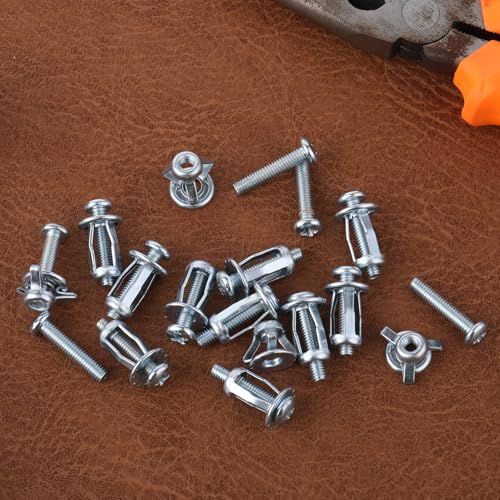 Molain 15 Pack Hollow Metal Cavity Fixing Hollow Door Anchor, M4 Nuts for 0-5mm Door Extra Short Hollow Wall Anchors Aluminium cladding Sheet Steel, Iron Sheet