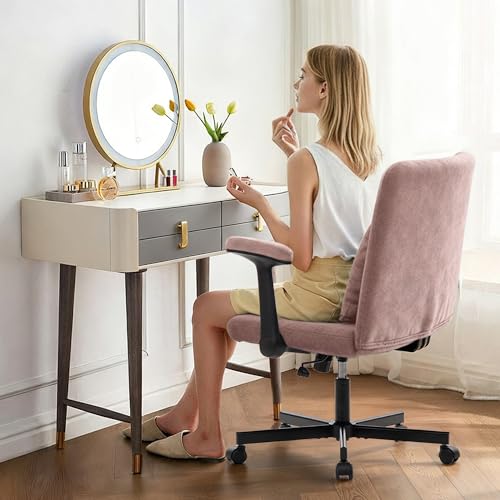 Ergonomic Cross Legged Chair with Wheels, 360 Swivel Meditation Chair, ADHD Chair, Criss Cross Desk Chair with Lumbar Support and Adjustable Stool, Wide Seat Cushion, Light Pink - color: Pink, size: Wide Seat