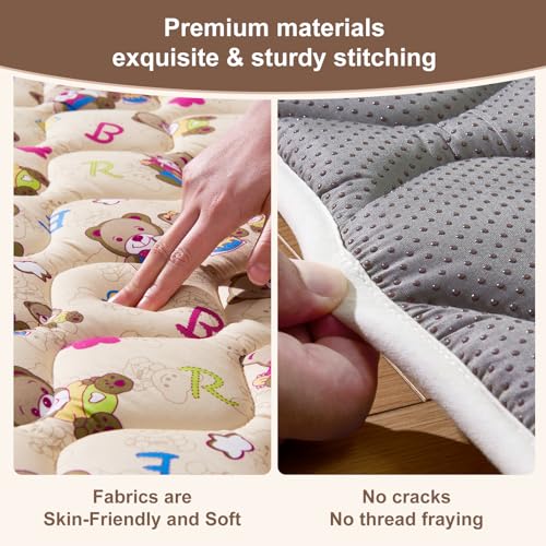 Baby Play Mat - 79" X 63",Premium Thicker Foam One-Piece Machine Washable, Extra Large Anti-Slip Soft Cushioning Foam Playmats for Babies and Toddlers, Foldable Baby Crawling Mat for Playpen - color: Lovely Bear, size: 79" x 63"