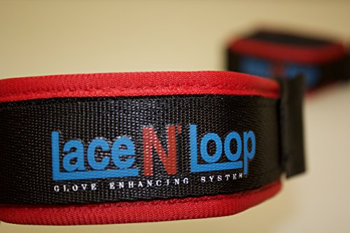 Lace N Loop Straps (Pair) - Lace-Up Boxing Glove Converter - color: Red & Black
