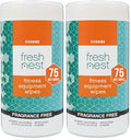 Fitness Equipment Wipes - Cleaning Wipes for Yoga Mats, Pilates Studios, Gyms, Peloton & Cycle Bikes, Spas - Fragrance-Free Wipes Surface Cleaning for Home, Office, Gym 75-Count (Pack of 2) - size: 75 Count (Pack of 2)