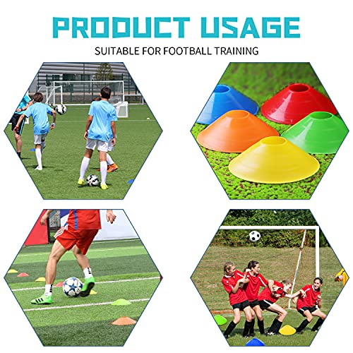 60/30 Pack Soccer Training Cones - Agility Cones with Carry Bag, Sturdy Disc Cones for Sports Training, Soccer, Football, Basketball, Indoor Outdoor Sports, Festive Events, Field Cone Markers - color: Multi-Color-30 Pack