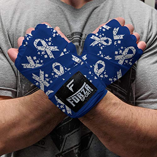 Forza Sports 180" Mexican Style Boxing and MMA Handwraps - color: Autism Awareness Blue