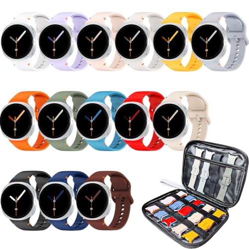 Sport Bands Compatible with Samsung Galaxy Watch 8 7 6 5 40mm 44mm Galaxy 6 Classic 47mm 43mm 8 Classic 46mm Bands Silicone Watch Bands&Storage Organizer for Women Men - size: Galaxy Watch 8/8Classic（M/L）-14 Pack