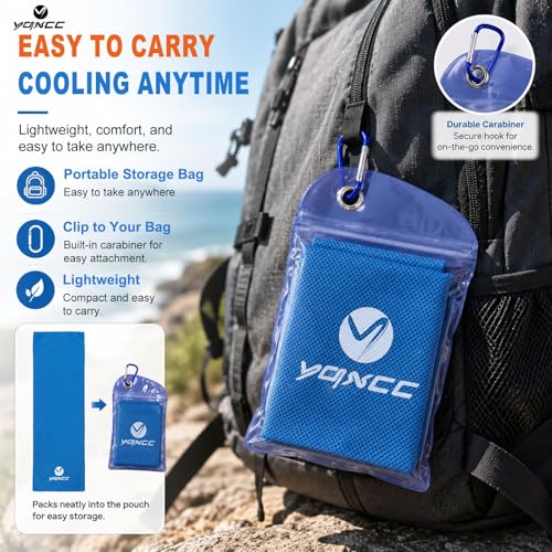 YQXCC 4 Pack Cooling Towels (40"x12"), Cool Neck Towel, Soft Breathable Microfiber for Gym, Yoga, Golf, Running, Camping & Summer Outdoor Activities - color: 2 Dark Gray + 2 Dark Blue