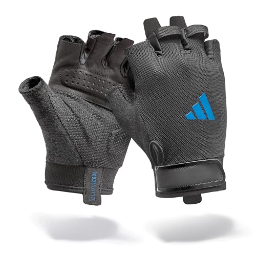 adidas Essential Training Gloves - color: Blue, size: Large
