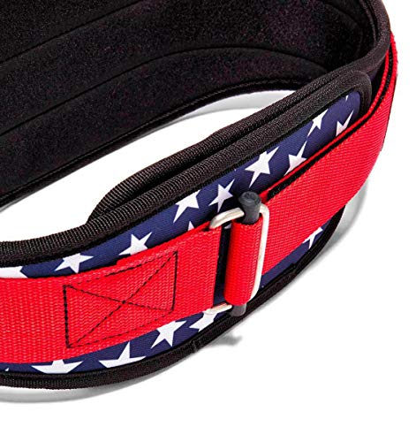 Schiek Sports 2006 Nylon 6 Inches Weight Lifting Belt - Support Belt for Power Lifting - color: Stars N Stripes, size: Small