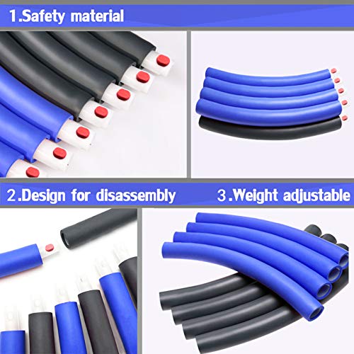 Auoxer Fitness Exercise Weighted hoops, Lose Weight Fast by Fun Way to Workout, Fat Burning Healthy Model Sports Life, Detachable and Size Adjustable Design - color: blue