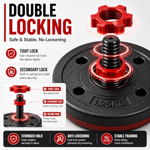 Garvee 5 in1 Adjustable Dumbbell Set 45/55/66LBS with Connector,Free Weight | Space Saving Home Gym Weight Set Converts to Barbell, Kettlebell, Push Up Stand , Full Body Fitness Equipment for Men Women - size: 66lbs (33lbs*2)