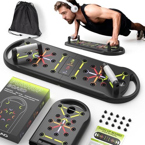 Push Up Board Fitness, Workout Home Gym Equipment, 20 in 1 Exercise Pushup Bar Handles for Floor, Strength Training Equipment for Men - color: Gray Premium
