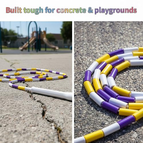 HEREROPE Jump Rope for Kids Ages 4-7 8-12, Hard Shatterproof Beads, Adjustable 7.2FT Tangle-Free Jump Rope for Boys Girls, School PE Fitness Outdoor Exercise - color: Yellow White
