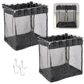 2 Packs Large Mesh Slatwall Baskets, 16×16×12 Inch Slat Wall Mesh Storage Baskets with 4 Hooks, 13.3 Gallon Hanging Slatwall Bins for Shop Garage Gym Display Panel Accessories (Black)