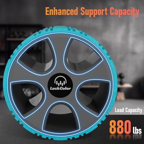 Back Roller, Back Wheel Targeted Back Pain Relief, Yoga Wheel Muscle Massage, Foam Roller for Trigger Point Therapy Physical, Stretching & Exercise, 880lbs Capacity, 10 Inch (Acid Blue+Grey) - color: Acid Blue+grey