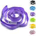 Stretching Strap Yoga Strap with Loops, Stretch Straps for Physical Therapy, Non-Elastic Exercise Strap for Pilates, Dance and Gymnastics with Workout Guide - color: Purple