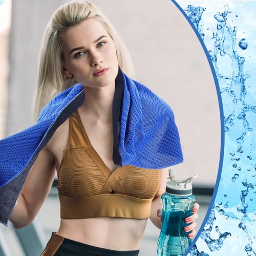 Peryiter 20 Pack Cooling Towels Bulk for Neck and Face Cooling Towel for Hot Weather Quick Dry Sweat Towel Soft Breath Portable with 20 Storage Bags for Gym Yoga Athletes Sports Fitness - size: 12 x 40 Inch