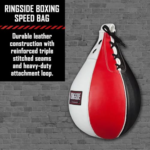 Ringside Boxing Speed Bag – Durable Leather Construction with Reinforced Triple-Stitched Seams and Heavy-Duty Attachment Loop,for Speed and Reflex Training - size: Small (New)