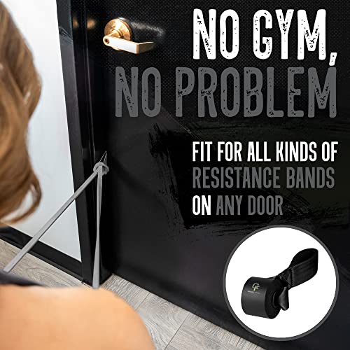 Gradient Fitness Door Anchor for Resistance Bands | Heavy Duty Resistance Band Door Anchors for Stretching Straps, Physical Therapy Exercises & Closed Loop Bands. Door Anchor for Home Gym Workout - color: Black