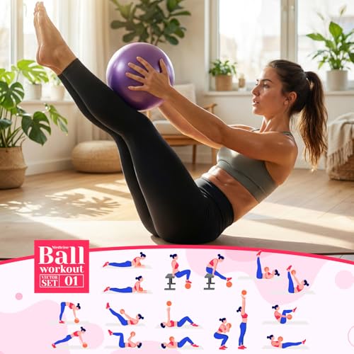 40 Pcs Small Exercise Pilates Ball Bulk 9 Inch Mini Yoga Balls Anti Burst and Slip for Stability Fitness Physical Therapy Stretching & Core Workout at Home Gym Office Class - color: Multicolor