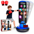 HopeRock Punching Bag for Kids, Boxing Set with Scoring, Light, Music, 4 Game Modes, Inflatable Boxing Bag with Gloves, Birthday Gifts Toys for 4-8-12 Years Old Boys