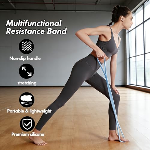 Figure 8 Resistance Band, Figure 8 Resistance Bands for Women Men,Resistance Band Figure for Working Out, Non-Slip Handles, Home Gym, Yoga & Physical Therapy - color: 15lb Purple + 25lb Blue
