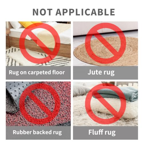 ZONGOOL 12PCS Rug Gripper Tape No Floor Damage Double Sided Non Slip Carpet - color: White