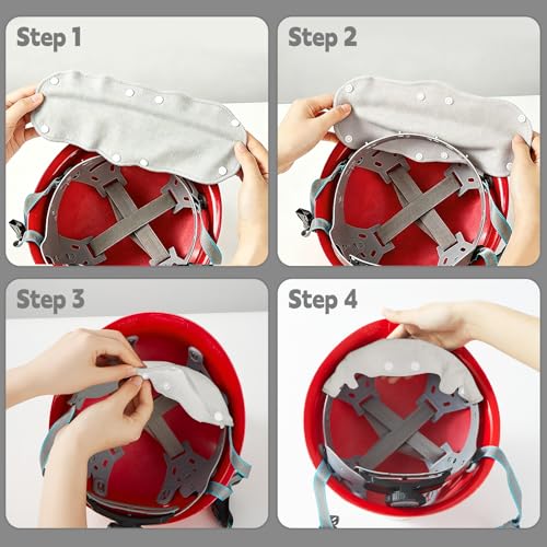 Hard Hat Sweatband, 9 Pack Hardhat Sweatband, Cotton Liner Hard Hat, Washable Sweatband for Hard Hats, Reusable Sweat Liners for Helmet Users - color: Gray