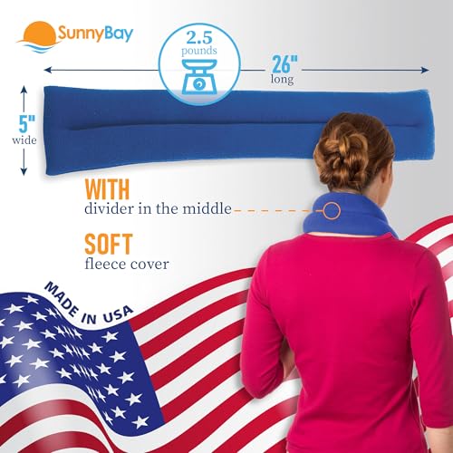 SunnyBay Microwave Heating Pad for Neck and Shoulders, Versatile Neck Heating Pad, 2.8 pounds 26 inches Long Microwavable Neck Wrap Warmer Pack, Hot Therapy to Relax Sore Muscles (Sky Blue) - color: Unscented - Sky Blue