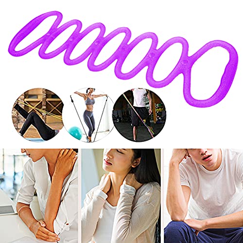 7 Ring Stretch Resistance Exercise Band, Workout Bands Yoga Stretching for Home Fitness, Foot, Leg and Arm Exerciser Stretch Band, Center Workout Walking Exercise - color: Purple