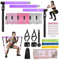 Bbtops Pilates Bar Kit with Resistance Bands,Pilates Bar with Stackable Bands Workout Equipment for Legs,Hip,Waist and Arm,Exercise Fitness Equipment for Women & Men Home Gym Yoga Pilates - color: Violet