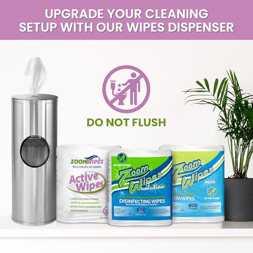 Zoom Active – 6,000 Total Wipes, 4 Rolls of 1,500 – Disinfecting Cleaning Wipes Bulk, Antibacterial Surface Wipes for Gym, Office & Commercial Use, Multi-Purpose Sanitizing Large Refill Rolls