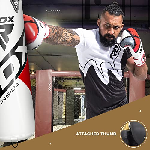 RDX Boxing Gloves EGO, Sparring Muay Thai Kickboxing MMA Heavy Training Mitts, Maya Hide Leather, Ventilated, Long Support, Punching Bag Workout Pads, Men Women Adult 8 10 12 14 16 oz - color: BLACK, size: 8OZ
