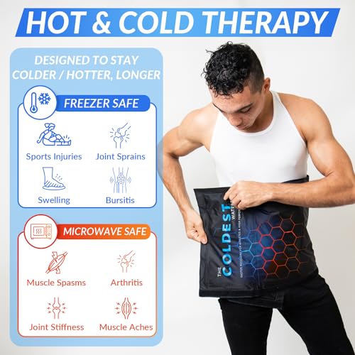 Coldest Extra Large Ice Pack for Back and Full Body - Cold Compress for Pain Relief, Ice Blanket for Sleeping or Ice Pad Physical Therapy - Folds Compact (53" x 13" - Full Body) - color: Full Body (53" X 13")